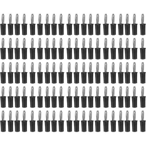 100 Pièces Douilles Banane 4mm ABS Laiton Nickelé Haute Performance Outils de Connexion Électrique Noir (1/5)