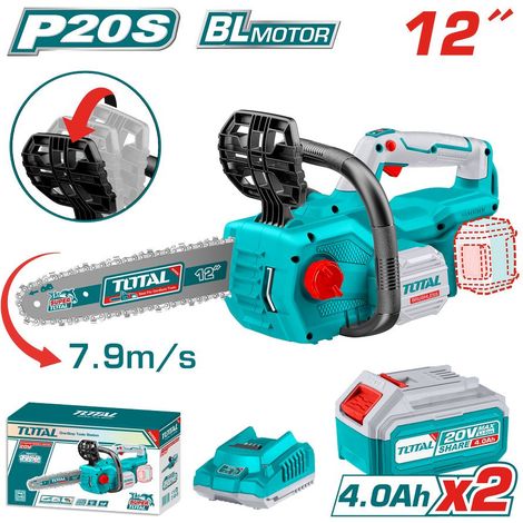 Motosega a batteria 20V brushless da 12"con 2 batterie 4Ah e caricatore (1/4)