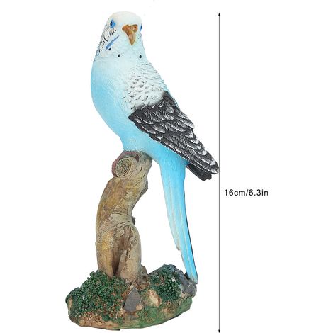 Décoration artificielle [Type: Simulation Decor] Décoration d'un jardin par un modèle d'oiseau synthétique résine bleu 8x7x16cm approché modèle (1/5)