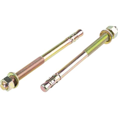 Boulon d'ancrage RS PRO, en Acier au carbone M16, 16mm x 220mm ( Prix pour Sachet de 5 )