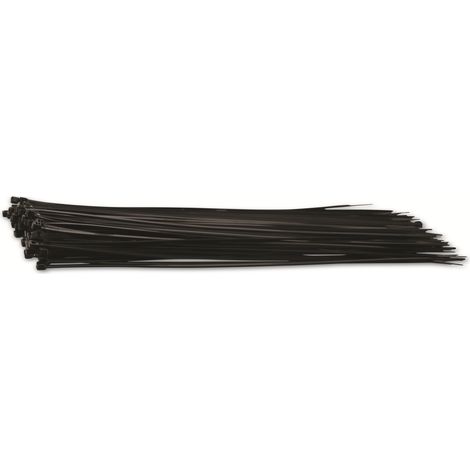 KSS assortiment d'attaches-câbles en polyamide 6.6, noir, 330x3,6, résistant aux UV, 100 pièces
