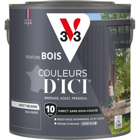 Peinture bois extérieur Couleurs d'Ici® V33 Bleu encré Velours 2L