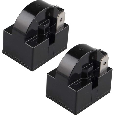 Lot de 2 relais de démarrage PTC 15 Ohm 220 V à une broche PTC pour réfrigérateur congélateur et compresseur Noir(1 pied) (1/4)