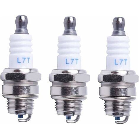 L7T spark plugs (pack of 3) for chainsaws/lawnmowers, compatible with STIHL/Husqvarna/NGK BPMR7A, etc. (1/5)