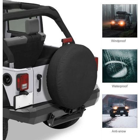 32 x 12 Zoll große Reserveradabdeckung aus Oxford-Gewebe, wasser- und staubdicht, für SUVs und andere Fahrzeuge. Autozubehör für Räder. (1/2)