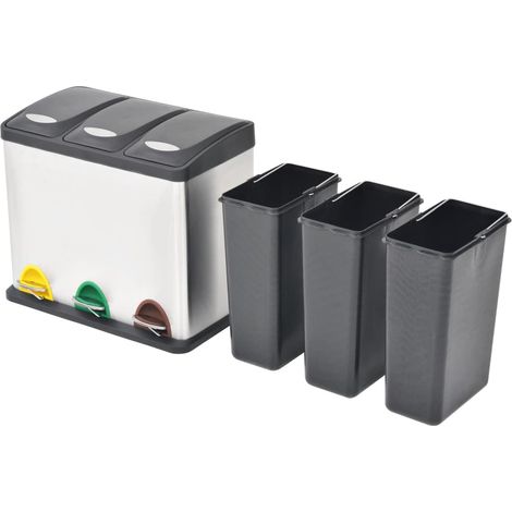 Poubelle à ordures Acier inoxydable 24 L