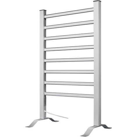 N'OVEEN Tendedero Eléctrico Plegable 125 W con Temporizador, Toallero Eléctrico 90 x 53 x 35,5 cm Secadora calefacción Plegable, 8 Elementos Calefactantes, Aluminio