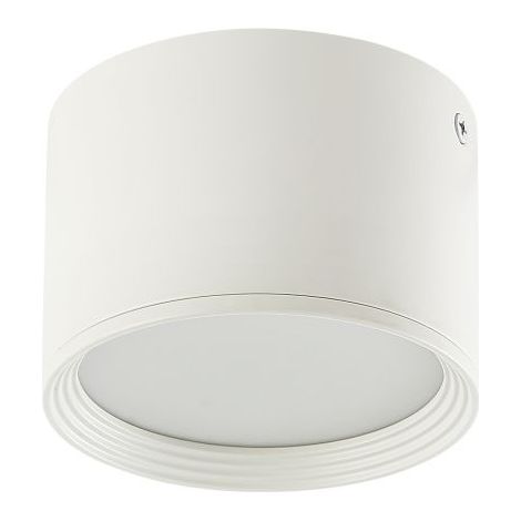 Plafonnier LED D110 8W Blanc Sablé ZAMBELIS - Blanc chaud - 3000K (1/2)