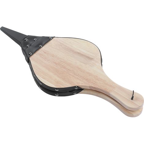 Soufflet de cheminée à commande manuelle, en bois massif durable et cuir résistant à la chaleur, largement utilisé pour les barbecues et le camping. (1/5)