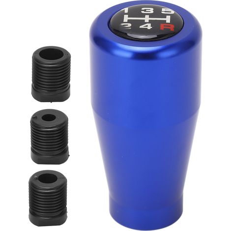 Schaltknauf aus Aluminium für 5-Gang-Schaltgetriebe, zuverlässiger und robuster M8/M10/M12-Kopf für die meisten Fahrzeuge mit Schaltgetriebe, blau (1/5)
