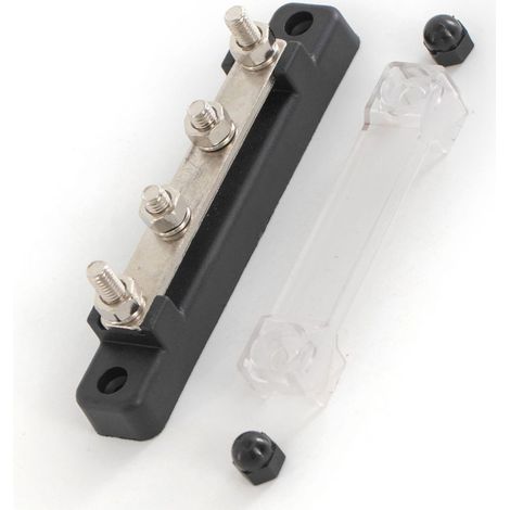 RV M6 red and black busbar, single-row 2-way terminal block, 12–48 V, copper busbar, red and black marine terminal block