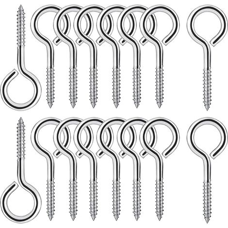 25 Pièces M4 Piton à Visser en Acier Inoxydable 304 Vis Mouton Oeil Rond Auto Taraudeuse Vis à Anneau Crochets à Oeil Boulon à œil Crochets Piton à Vis 50mm (1/5)