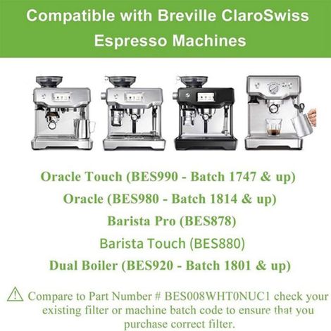 Filtre de remplacement machine à café - - Pack de 2 - Élimine chlore et odeurs - Matériaux alimentaires - Universel (1/4)
