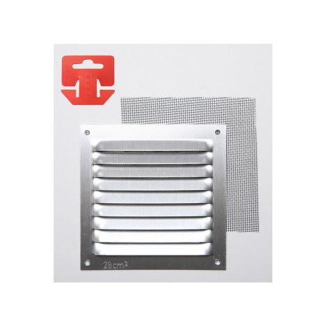 Rejilla con Mosquitera Aluminio 0.6 Natural 100x100mm (G)