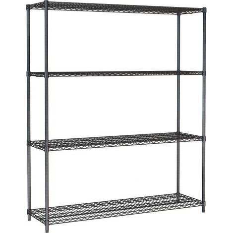 Etagère 4 Niveaux Démontables H.1800mm - Couleur Noire - Combisteel