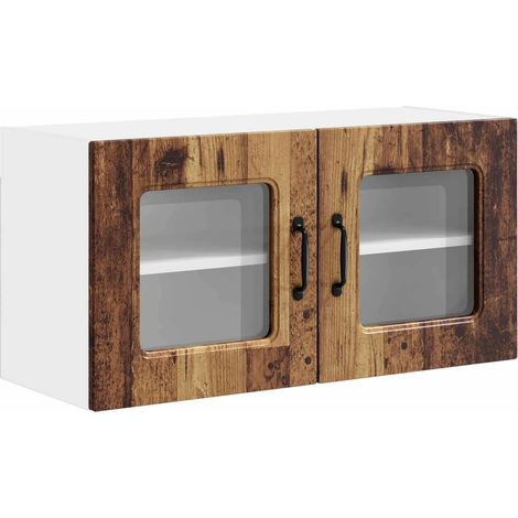 Armario de cocina rectangular moderno almacenamiento optimizado 80 x 31 x 40 cm de madera noble madera vieja 020053631 (1/5)