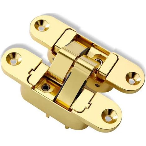 (Ouverture à droite dorée) Charnières de porte invisibles tridimensionnelles Porte en bois portes pliantes Stores croisées à 180 degrés à l'intérieur et à l'extérieur Charnières cachées ouvertes (1/5)