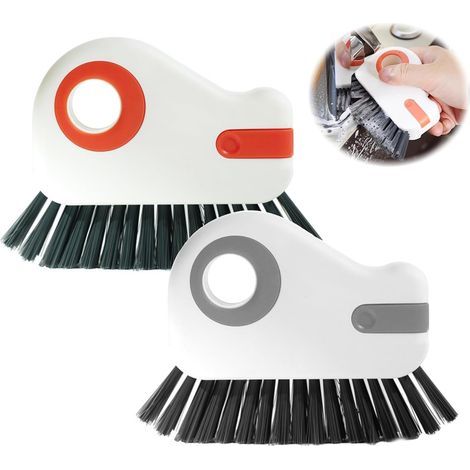 Brosse de nettoyage en 2 parties, pour stores, cadre de fenêtre, brosse de nettoyage d'angle, brosse à vitres, pour nettoyer tous les coins et ouvertures (1/5)
