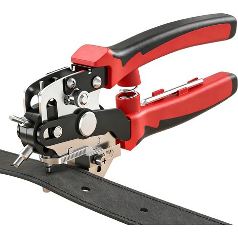 Pince à trous pour cuir 6 tailles 2-4,5mm, avec disque rotatif équilibré, perforatrice pour ceinture, tissu, papier, carte, plastique, sac