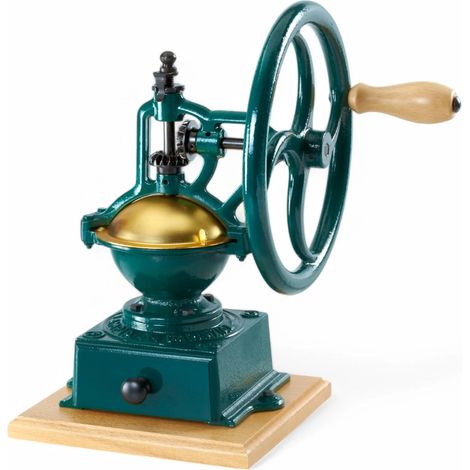 Tre Spade macina caffè a volano color Verde, in metallo e legno
