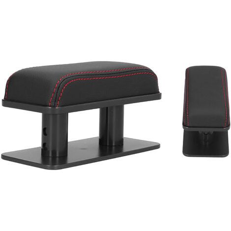 Coussin D'accoudoir de Voiture ABS PU Universel Accoudoir Réglable de Voiture Support de Coude Gauche Coussin Anti-fatigue Anti-dérapant Modification (A (bord noir et rouge)) (1/5)