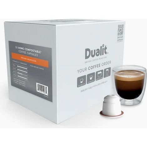 50 capsules compostables de café mousson indienne - Dualit - 15467 (1/2)