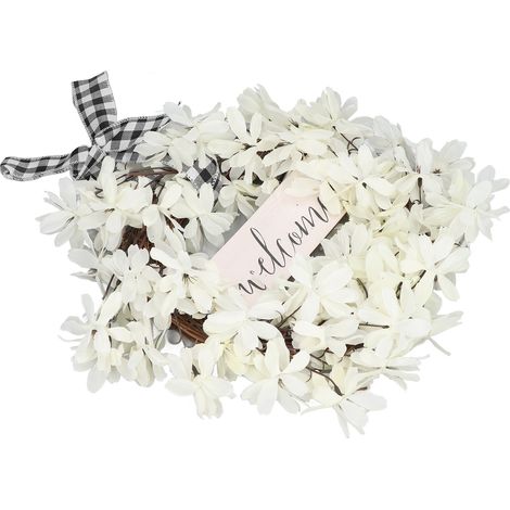 Couronne décorative imitant le cornouiller blanc, guirlande artificielle éclatante pour porte et maison (1/5)