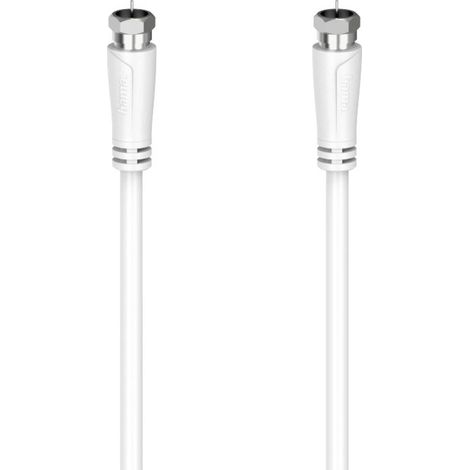 Hama antenne, SAT Câble de raccordement [1x F mâle - 1x F mâle] 5 m blanc (1/2)