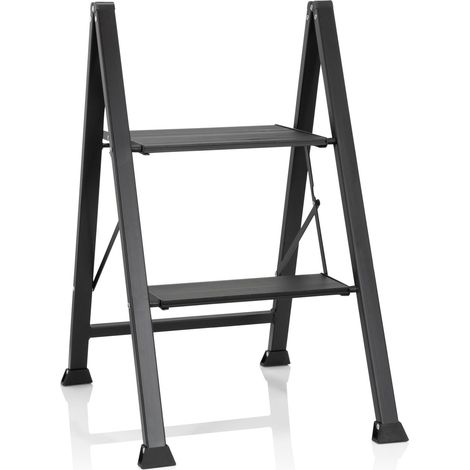 Klapptritt SOLID W5 Aluminium schwarz 2 Stufen hjh OFFICE (1/5)