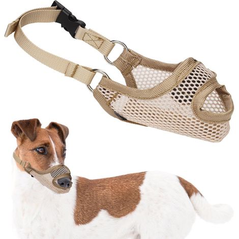 Dog Muzzle for Large Medium and Small Dogs, Soft Dog Muzzle Anti-Bite with Front Opening Breathable Muzzle for Dog Stop Chewing (L) (1/5)