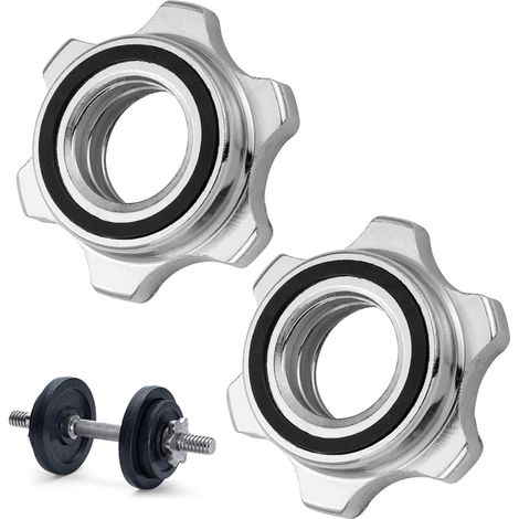 Écrou hexagonal double verrouillage de 2,5 cm pour haltères, lot 2 (1/5)