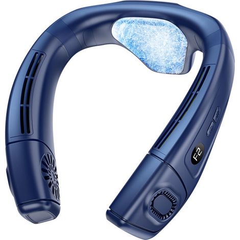 Ventilateur de Cou Portable avec Grande Plaque de Refroidissement, Petit Ventilateur Climatiseur Cou Mobile Silencieux 6000mAh Rechargeable