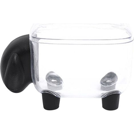 Porte-cure-dents transparent en forme de mouton pour ranger les cotons-tiges, noir. (1/5)