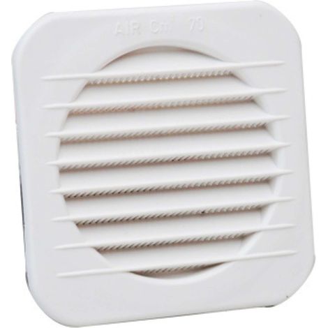 Grille de ventilation Ø 100 mm carré encastrée circulaire en polypropylène (PP) blanc, système anti-insectes