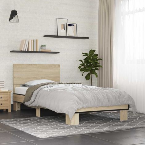 vidaXL Struttura letto con testata Rovere Sonoma 80 x 200 cm (1/5)