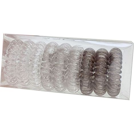 Élastiques à cheveux en spirale, confortables et en forme de cordon de téléphone, pour filles, gris dégradé (1/5)
