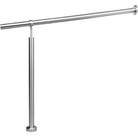 Wolketon Edelstahl Eingangsgeländer 100 x 90 cm, Silber Treppengeländer, Handlauf für Hauseingang und Garten
