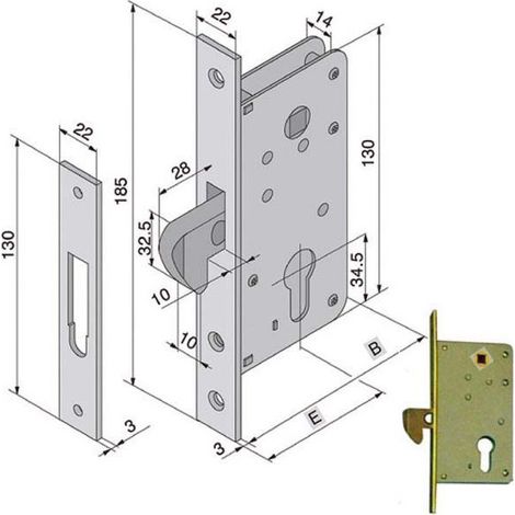 Serrure pour bois intérieur 026.30.00.0 Welka