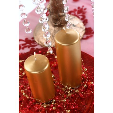 Candela club metallizzata, oro, 12 x 6 cm (1 confezione / 6 pezzi) (1/3)