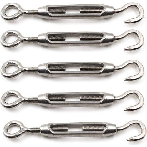 M8 Crochet & Eye Tendeur 304 acier inoxydable Pack Of 5 (1/5)