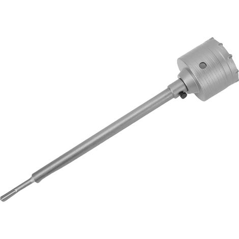 Scie cloche de 80 mm à queue ronde et pointe en carbure, avec tige de connexion de 350 mm pour murs en ciment, béton, mousse et brique. (1/5)