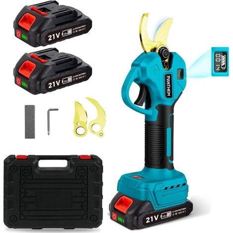 Sécateur Électrique sans Fil 21V 2000mAH 45mm Secateur à Batterie Secateur avec Batterie de Jardin avec LCD, Moteur sans Balais pour Jardinage, Vigne, Arbre Fruitier (1/5)