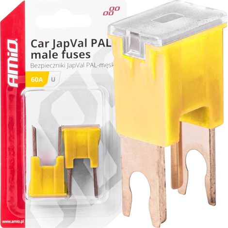 Fusibili per auto Japval PAL maschio, 2 pezzi, 60A, amio-03409 (1/4)