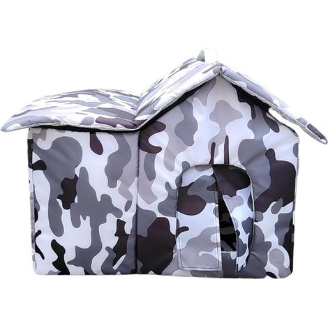 Abri pour Chat D Extérieur,Résistant au Vent avec Battants de Porte Abri (1/5)