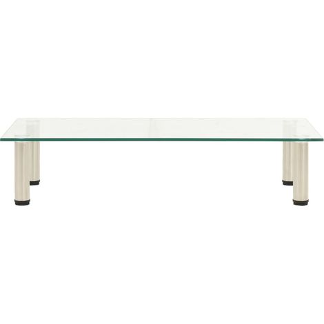 vidaXL TV Stand Transparent 80x35x17 cm Tempered Glass