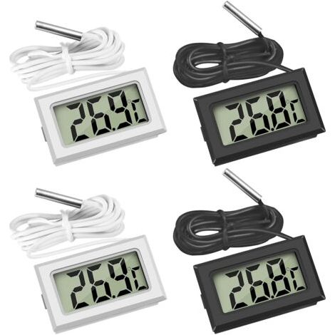 Lot de 4 thermomètres LCD numériques étanches – Plage de -50℃ à 110℃ – Pour réfrigérateurs, congélateurs et aquariums (1/5)