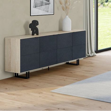 Buffet moderne en chêne blanc 200 cm ZONZA (1/5)