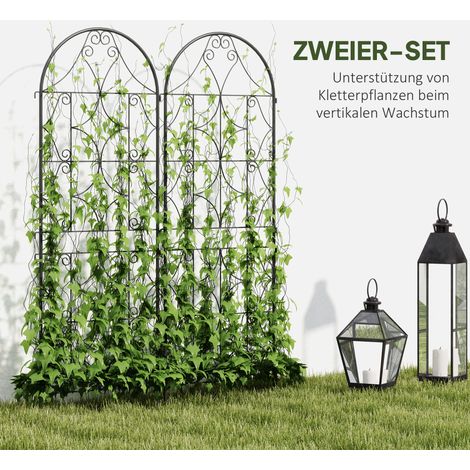 Ensemble de 2 grilles métalliques à clipser, résistantes à la corrosion, tuteur pour plantes grimpantes, 50 x 150 cm, noir (1/4)