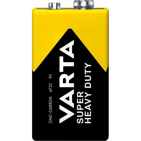 Pile cubique Varta SHD 9V Zinc Carbone pour réveil télécommandé