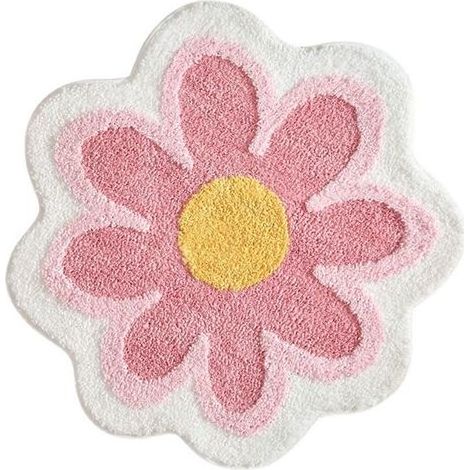 Bathroom rug/bath mat - Non-slip bath mat - Floral pattern - Shower mat gift - 40401.7 cm - Pink - Polyester - Room decor (1/2)